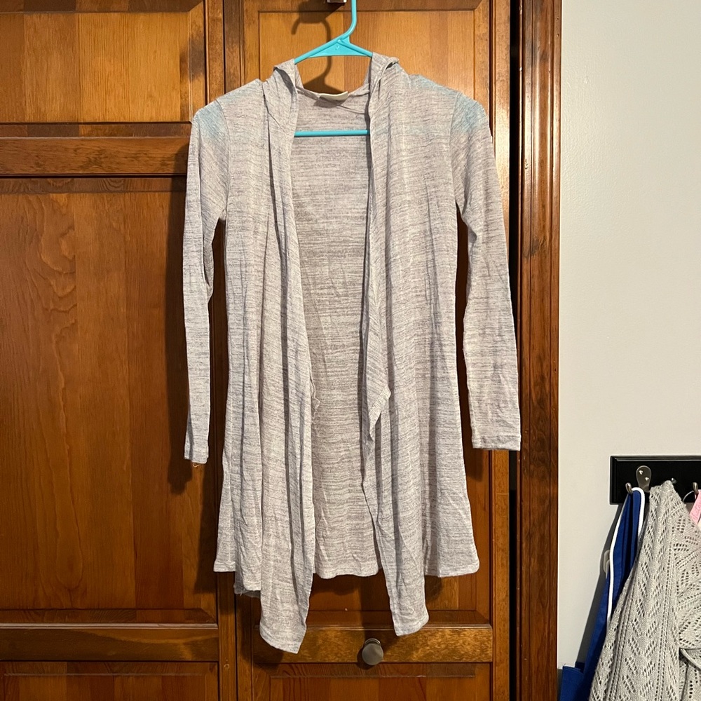 Hooded Cardigan Heather Gray H.I.P. Brand Size XS